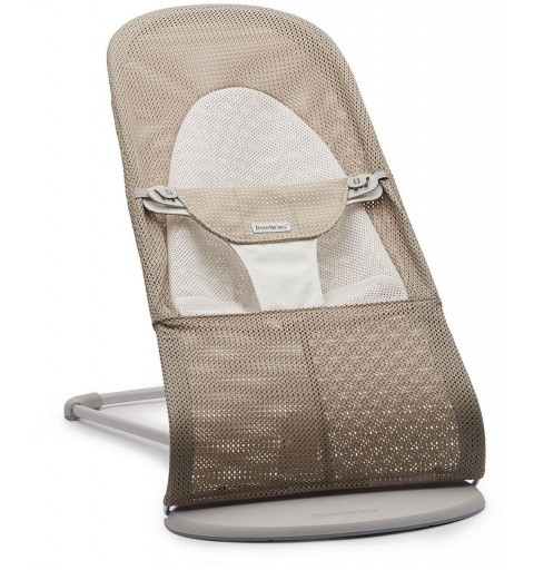 BabyBjorn Balance Soft - leżaczek, bujaczek, krzesełko | Mesh Szary Biały/Beż